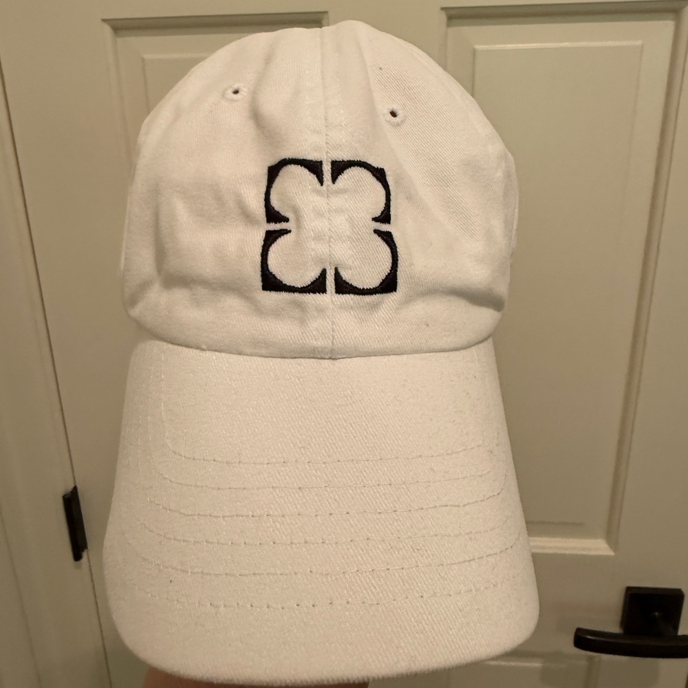 French Open White Cap with Black Roland Garros Logo